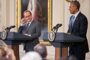 El presidente Barack Obama y el presidente francés Francois Hollande en una conferencia de prensa en la Casa Blanca la tarde del martes. Foto: AP